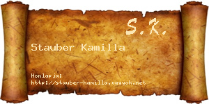 Stauber Kamilla névjegykártya